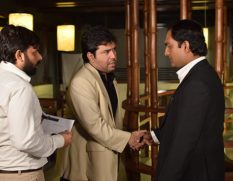 Mr. Shoaib Ahmed Shaikh, Chairman, BSMT greeting a family member of the deceased